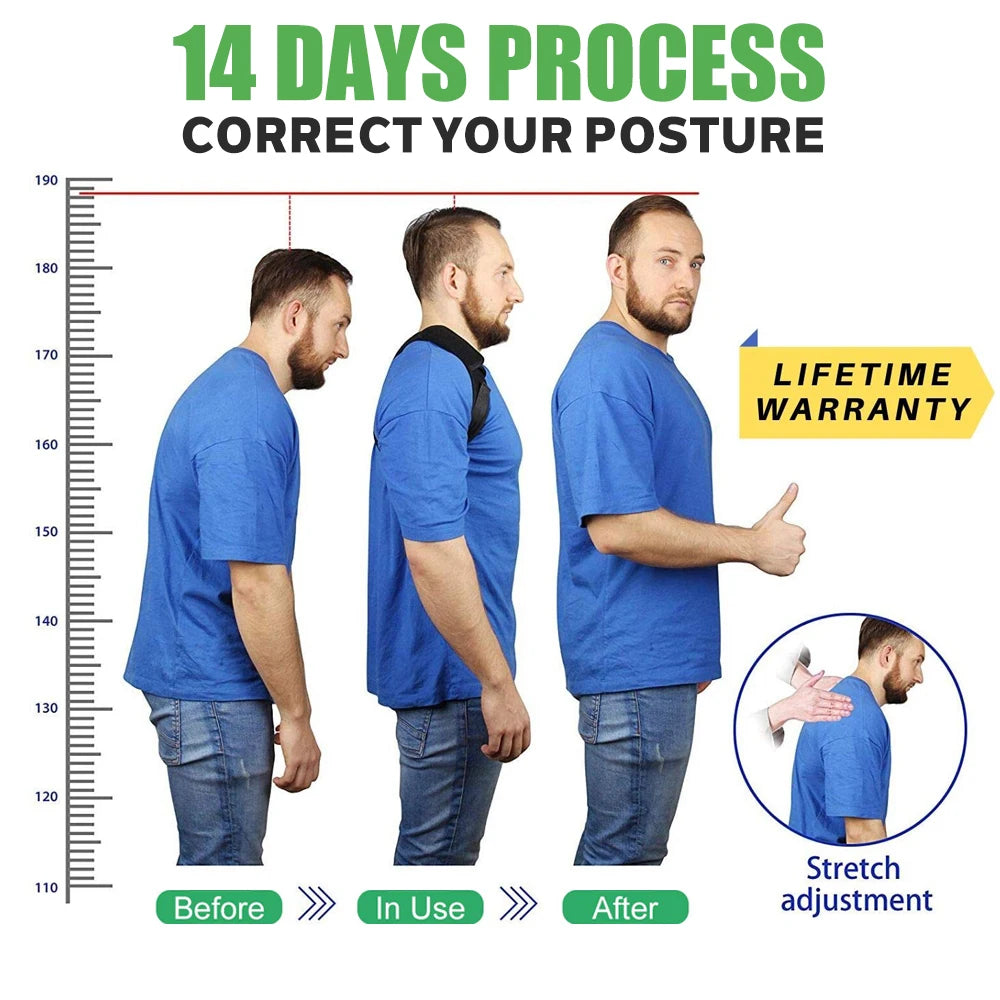 Medical Adjustable Back Shoulder Posture Corrector Belt Clavicle Spine Support Preventing Humpback Sports Upper Back Neck Brace
